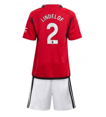 Manchester United Victor Lindelof #2 Replika Babytøj Hjemmebanesæt Børn 2023-24 Kortærmet (+ Korte bukser)
